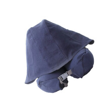 Hooded Travel Pillow Dark Blue