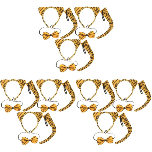 9Ensembles Accessoires Costume Femme Orange Oreilles Queue