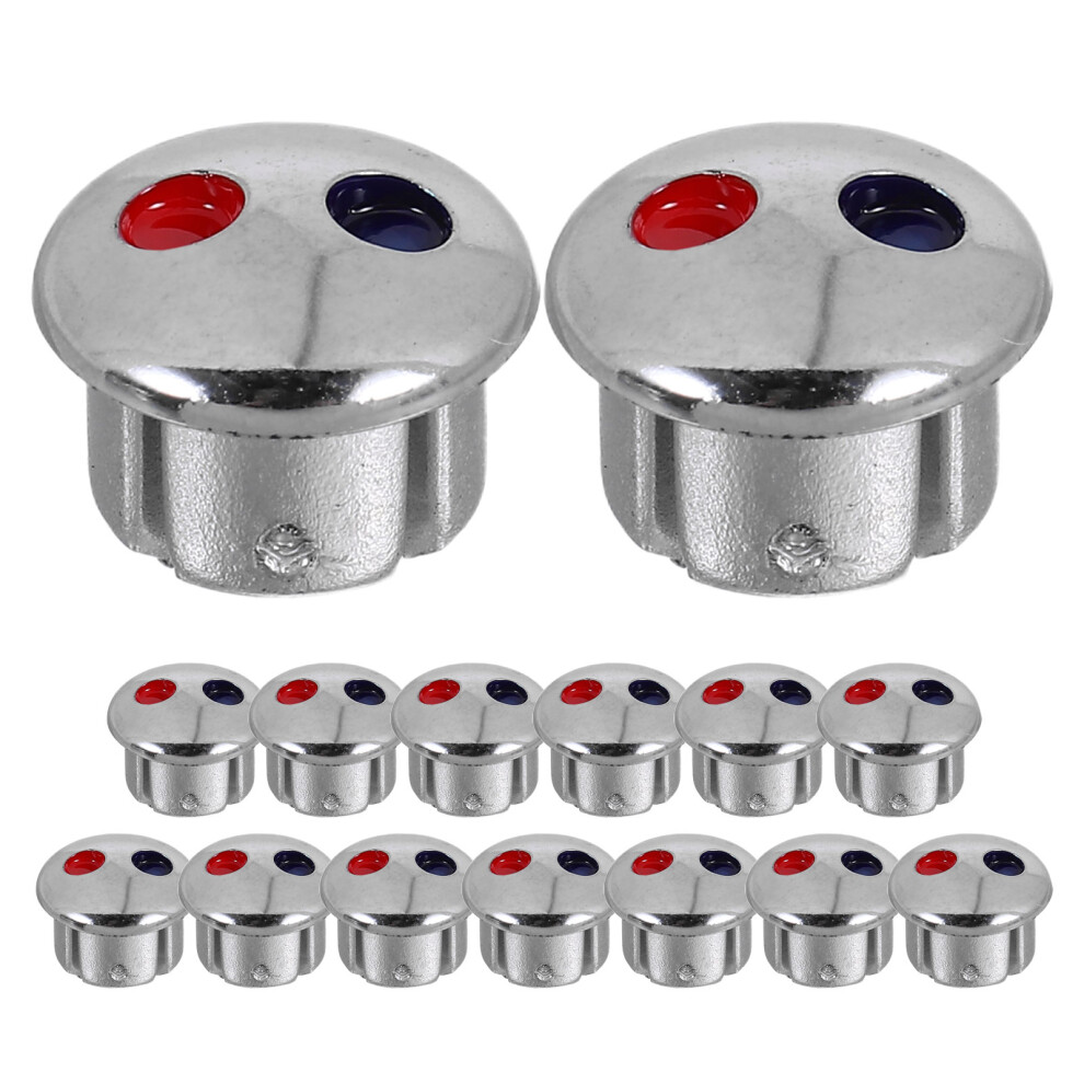 15Pcs Silver Faucet Index Handle Indicator Caps For Sink Shower Use 3034088292818
