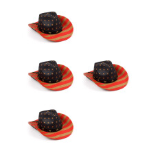 4Pcs Decorative Straw Sun Hats for Independence Day & Costume
