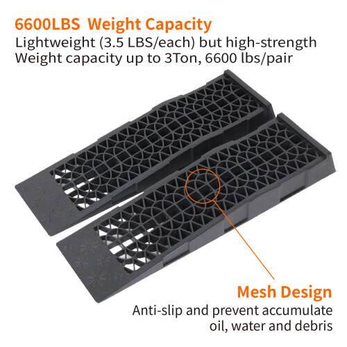 1Pair 4400lbs Vehicle Ramps PP