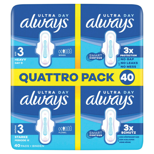 Always Always Ultra Day Size 3 Sanitary Pads with Wings 40 Pack