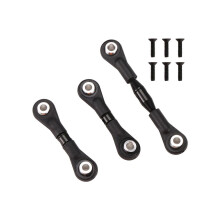 3-teiliges Set Spurstangen aus Metall für TT-01 TT01 1/10 RC-Car-Upgrade-Teile und Zubehör, Schwarz