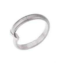 Eleganter offener Armreif in Schlangenform-Z130 stahlfarbener BH