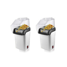 2x Heißluft-Popcornmaschine, elektrische Heißluft-Popcornmaschine – 1200 W, ölfrei, US-Stecker