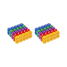 100er-Packung 14 mm durchscheinende und massive 6-seitige Spielwürfel für Brettspiele, Aktivitäten,