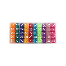 100 farbige Würfel, 14 mm, 6-seitig, aus Acryl, Standard-Spielwürfelset für Brettspiele, Partys, Kla