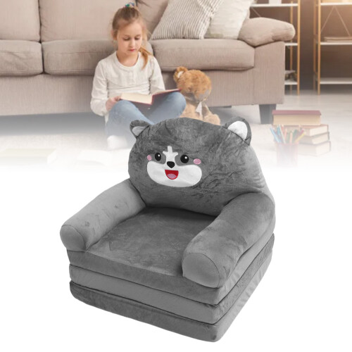 Grey Cartoon Kids Flip Open Lounger