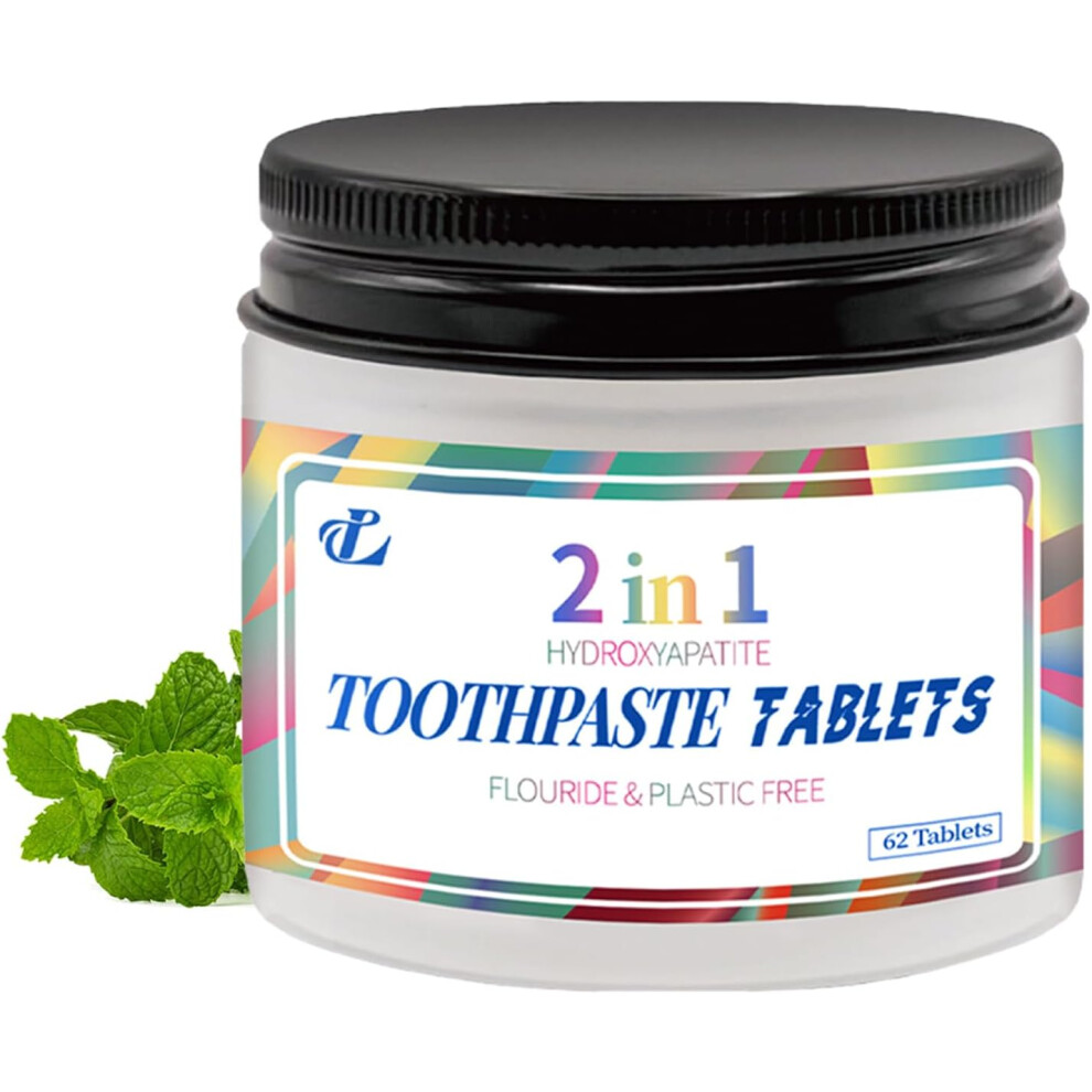 Gogerstar Hydroxyapatite Toothpaste Tablets, Fluoride Free, Enamel Repair & Strengthening, Travel-Friendly Chewable Toothpaste Tablets, Eco-Friendly
