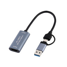 USB 3.0 Videoaufnahmekarte 4K – Kompatibel mit USB Typ C – Videospiel-Aufnahmekarte für Gaming-Lives