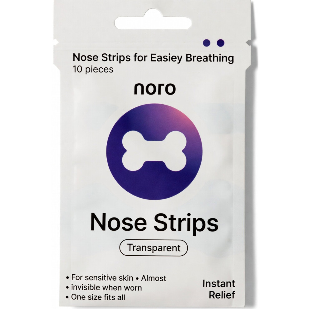 Sonoro Kate Noro Nasal Strips 10 Pcs Instant Nasal Breathing Relief