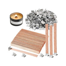 100er-Packung Holzdochte für die Kerzenherstellung, 15 cm lange Dochte/rauchfreie Kerzendochte mit M