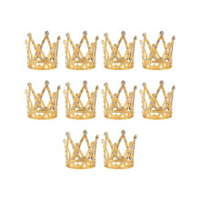 10 Stück goldene Tortenaufsätze, winzige Baby-Strass-Tiara-Kronen für Blumenarrangements, Babypartys