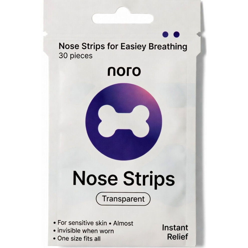 Amazing Herbs Noro Nasal Strips 30 Pcs Instant Nasal Breathing Relief