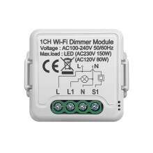 Tuya WLAN-Dimmermodul 10A, unterstützt 2-Wege-Steuerung, 1-fach, kompatibel mit der Alexa Life App