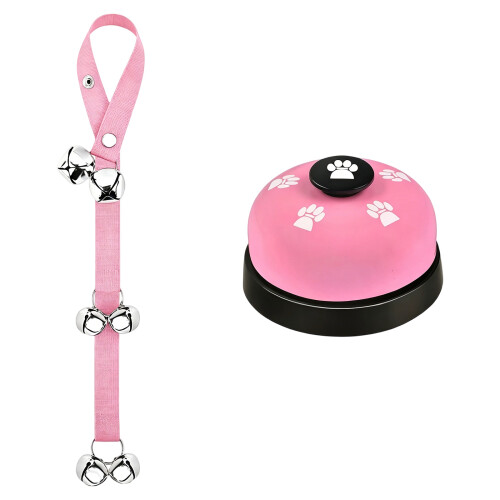 Corde de sonnette multifonction pour animaux de compagnie,-Rose