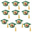 10Pcs Graduation Hat Gift Packaging Box 17x10cm Clear-Green 1