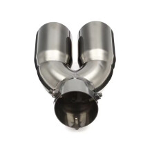 Universelles 76-mm-Edelstahl-Auspuffendrohr mit Y-förmigem Doppelausgang, verchromt, für Auto-Endroh