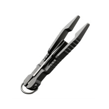 Multitool-Pinzette, Präzisionspinzette mit Taschenmesser, 2-in-1-Titan-Schlüsselanhängerpinzette zum
