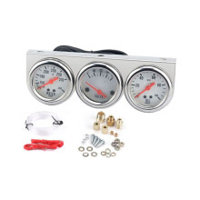 Drievoudige meterset: olie-/volt-/watermeter, 2 inch verchroomde olietemperatuurmeter, watertemperat