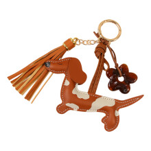 Artistieke handgemaakte puppy sleutelhanger Stevig-Koffie