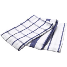 3-teiliges, hochwertiges, weiß kariertes Geschirrtuch-Set aus Baumwollgewebe (Küchenhandtuch, Servie