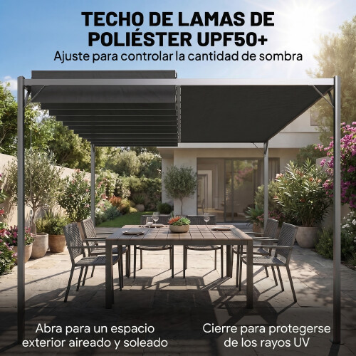 Outsunny Pérgola Gris 404 x 304 x 240 cm 1