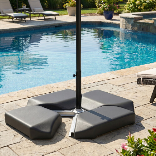 Outsunny Base para Sombrilla Negro 100 x 100 x 9 cm 1