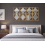 3xGold Square Frame Diamond Shape Wall Mirror 40Cm 2
