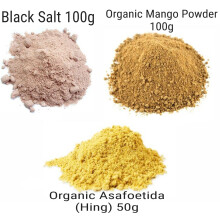 Organic Spice Combo of Black Salt 100g/Dry Mango Powder 100g/Asafoetida (Hing) 50g