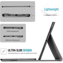 (Black) Tablet Case With Built-in Bluetooth French Azerty Keyboard For Lenovo M10 Hd (2nd) 10.1 X306f 2020