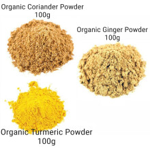 Organic Ground Spice Combo of Ginger Powder/Turmeric Powder/Coriander Powder 100g Each