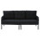 (Black) Modern Upholstered 3-Seater Sofa with Side Pockets & Armrests 6