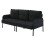 (Black) Modern Upholstered 3-Seater Sofa with Side Pockets & Armrests 7