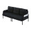 (Black) Modern Upholstered 3-Seater Sofa with Side Pockets & Armrests 8