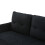 (Black) Modern Upholstered 3-Seater Sofa with Side Pockets & Armrests 12