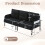 (Black) Modern Upholstered 3-Seater Sofa with Side Pockets & Armrests 16