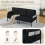 (Black) Modern Upholstered 3-Seater Sofa with Side Pockets & Armrests 5