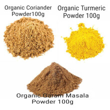 Organic Ground Spice Combo of Coriander Powder/Turmeric Powder/Garam Masala Powder 100g Each
