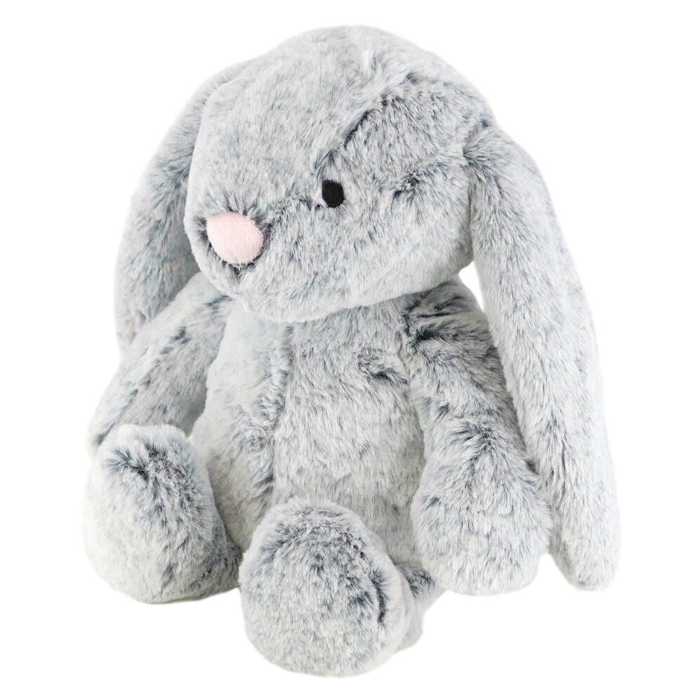 The Magic Toy Shop 10” Plush Super Soft Grey Rabbit Cuddly Toy Seated Bunny Stuffed Pet Farm Animal