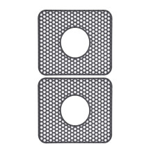 2 tapis de sol d'évier doux dotés d'une barrière-Gris foncé