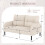 (Beige) Modern Upholstered 2-Seater Sofa with Side Pockets & Armrests 11