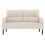 (Beige) Modern Upholstered 2-Seater Sofa with Side Pockets & Armrests 9