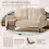 (Beige) Modern Upholstered 2-Seater Sofa with Side Pockets & Armrests 6