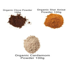 Organic Ground Spice Combo of Star Anise Powder/Cardamom Powder/Clove Powder 100g Each