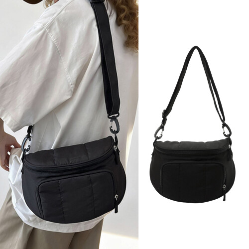 Elegant Shoulder Bag Practical Wear Resistant Nylon-White 2