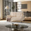 (Beige) Modern Upholstered 2-Seater Sofa with Side Pockets & Armrests 1