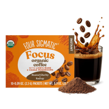 Four Sigmatic, Think, Instant Organic Káva s Lion's Mane & Chaga Húbami, Střední Rošt, 10 Packov, 0,09 oz (2,5 g) Každý