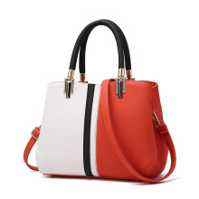 (Orange) Women Pu Leather Tote Bag Large Capacity Waterproof Bag Special Gifts