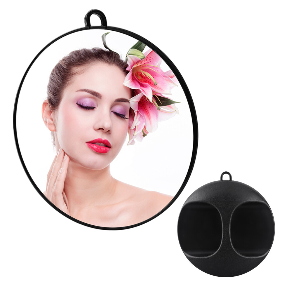Black 26.5Cm Round Handheld Mirror Finish